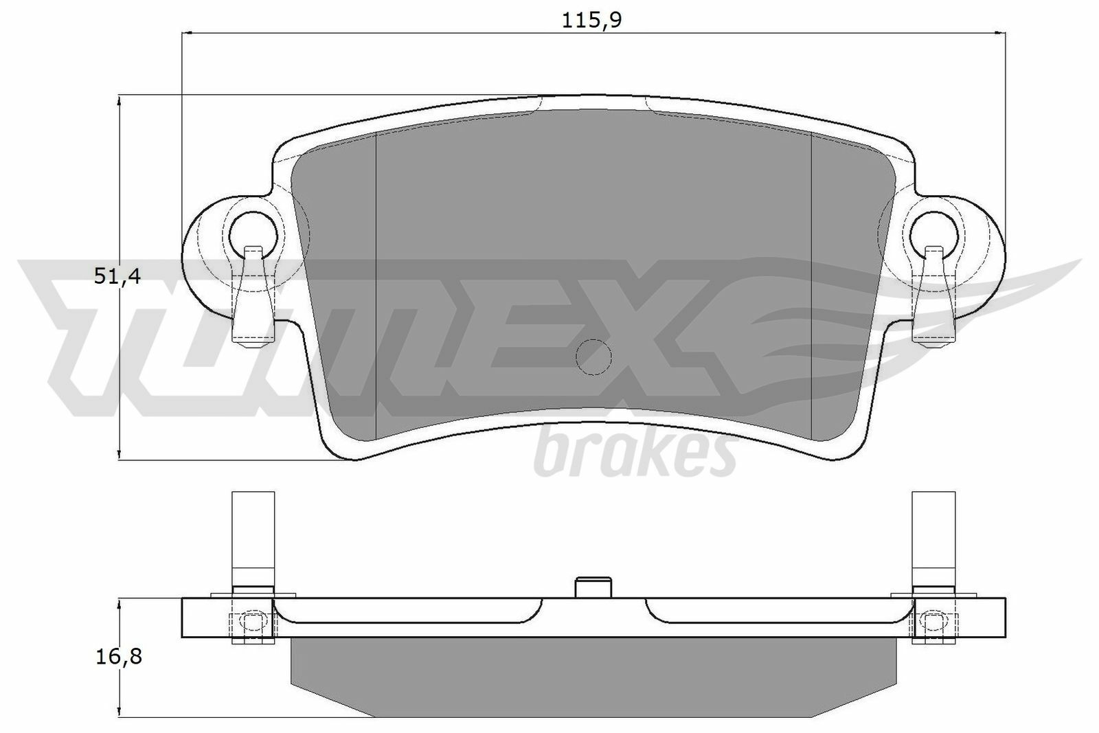 Sada brzdových destiček, kotoučová brzda TOMEX Brakes